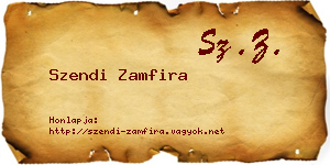 Szendi Zamfira névjegykártya